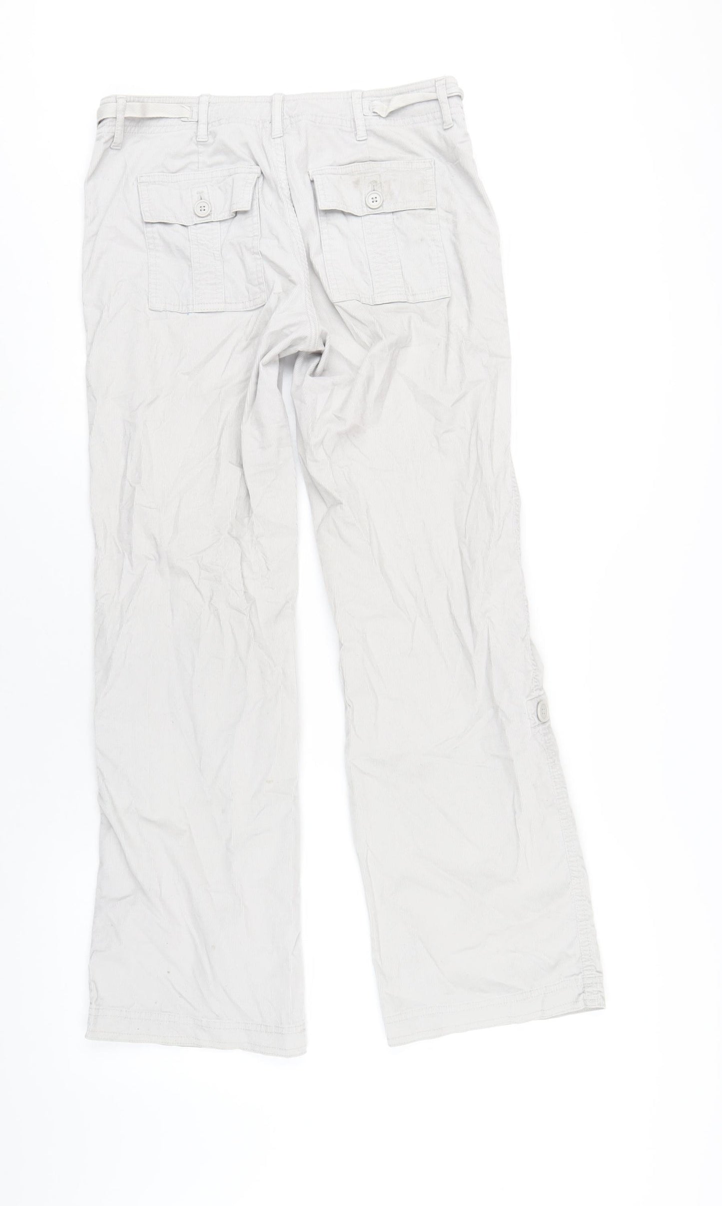 Gap Womens Grey Cotton Trousers Size 6 L30 in Regular Zip