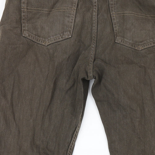 Blue Harbour Mens Brown Cotton Straight Jeans Size 34 in L29 in Regular Zip