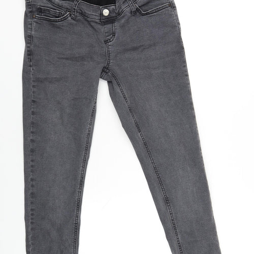 Topshop Womens Grey Cotton Skinny Jeans Size 28 in L34 in Regular