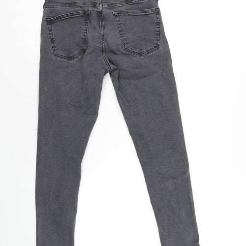 Topshop Womens Grey Cotton Skinny Jeans Size 28 in L34 in Regular