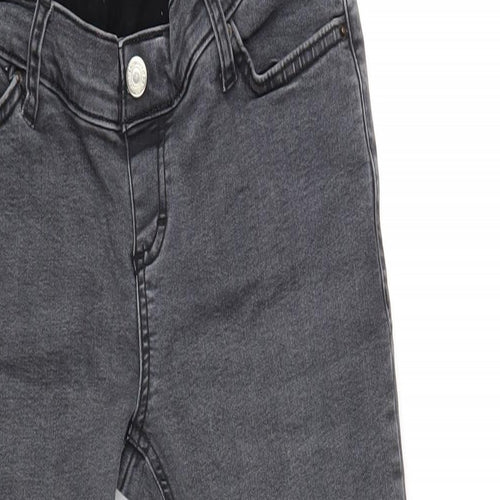 Topshop Womens Grey Cotton Skinny Jeans Size 28 in L34 in Regular