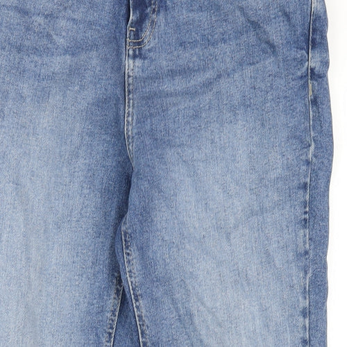 F&F Womens Blue Cotton Skinny Jeans Size 12 L30 in Regular Zip