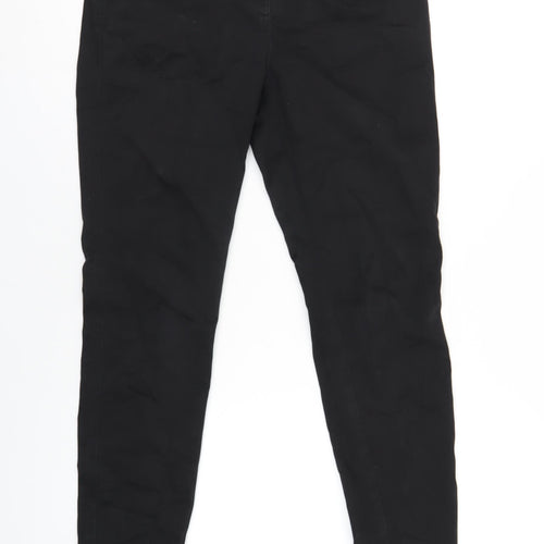 NEXT Womens Black Cotton Skinny Jeans Size 12 L32 in Regular Zip