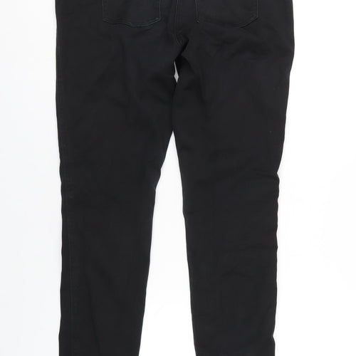 NEXT Womens Black Cotton Skinny Jeans Size 12 L32 in Regular Zip