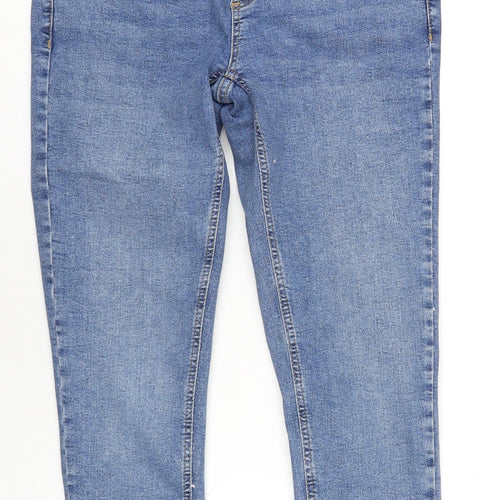 Topshop Womens Blue Cotton Skinny Jeans Size 28 in L34 in Regular