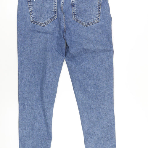 Topshop Womens Blue Cotton Skinny Jeans Size 28 in L34 in Regular