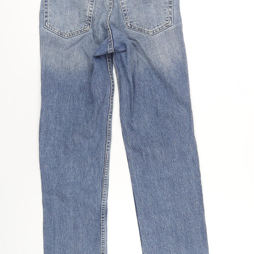 Topshop Womens Blue Cotton Straight Jeans Size 25 in L32 in Regular Zip