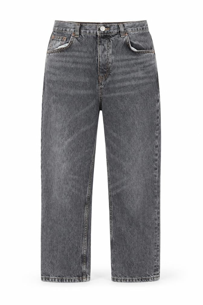 Topshop Womens Grey Cotton Straight Jeans Size 30 in L30 in Regular Button