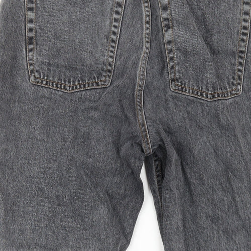 Topshop Womens Grey Cotton Straight Jeans Size 30 in L30 in Regular Button