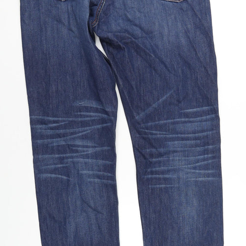 Kyrre Mens Blue Cotton Straight Jeans Size 33 in L34 in Regular Button