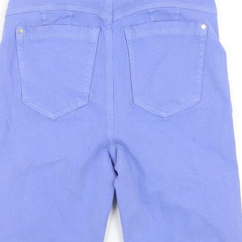 Marks and Spencer Womens Blue Cotton Bermuda Shorts Size 8 L14 in Regular Zip