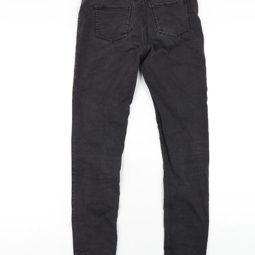 H&M Girls Black Cotton Skinny Jeans Size 13-14 Years L28 in Regular Zip