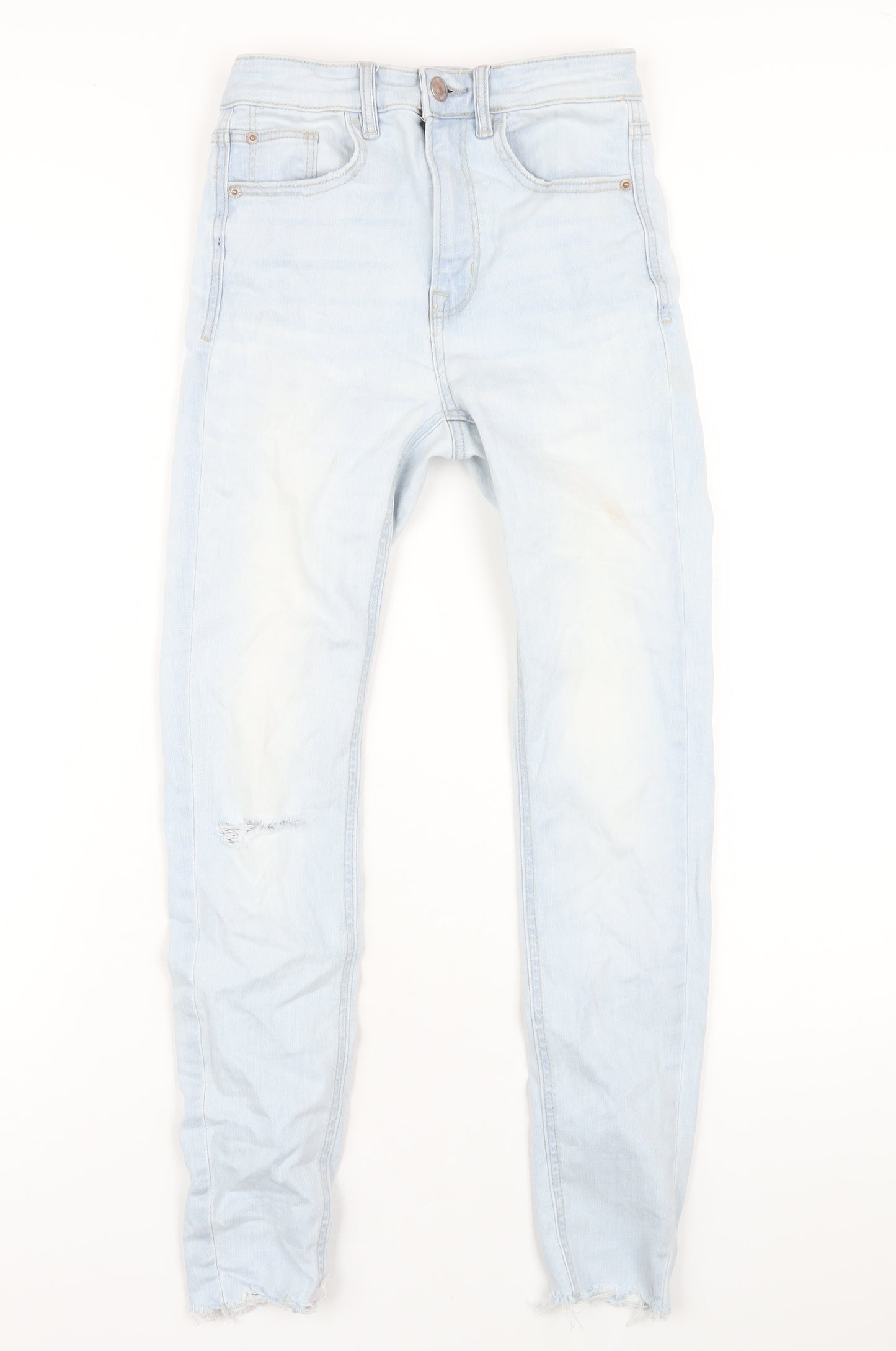Stradivarius Womens Blue Cotton Skinny Jeans Size 6 L28 in Regular Zip