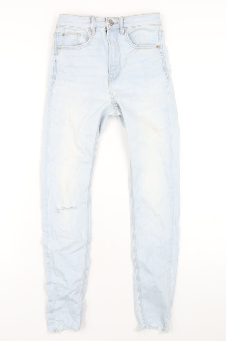 Stradivarius Womens Blue Cotton Skinny Jeans Size 6 L28 in Regular Zip