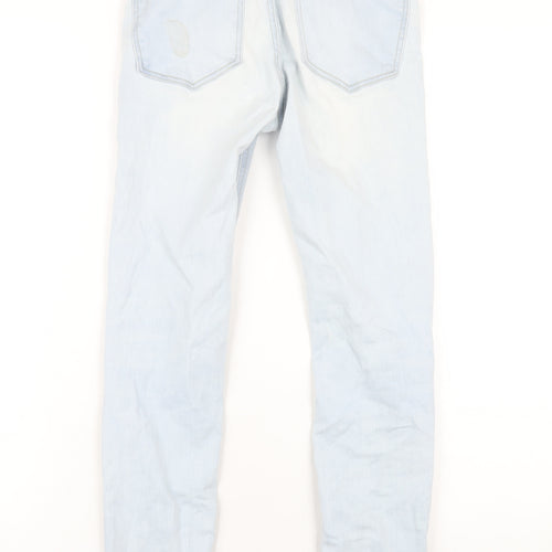 Stradivarius Womens Blue Cotton Skinny Jeans Size 6 L28 in Regular Zip