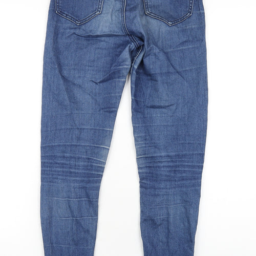 The Rock N Rev Womens Blue Cotton Skinny Jeans Size 6 L30 in Regular Zip