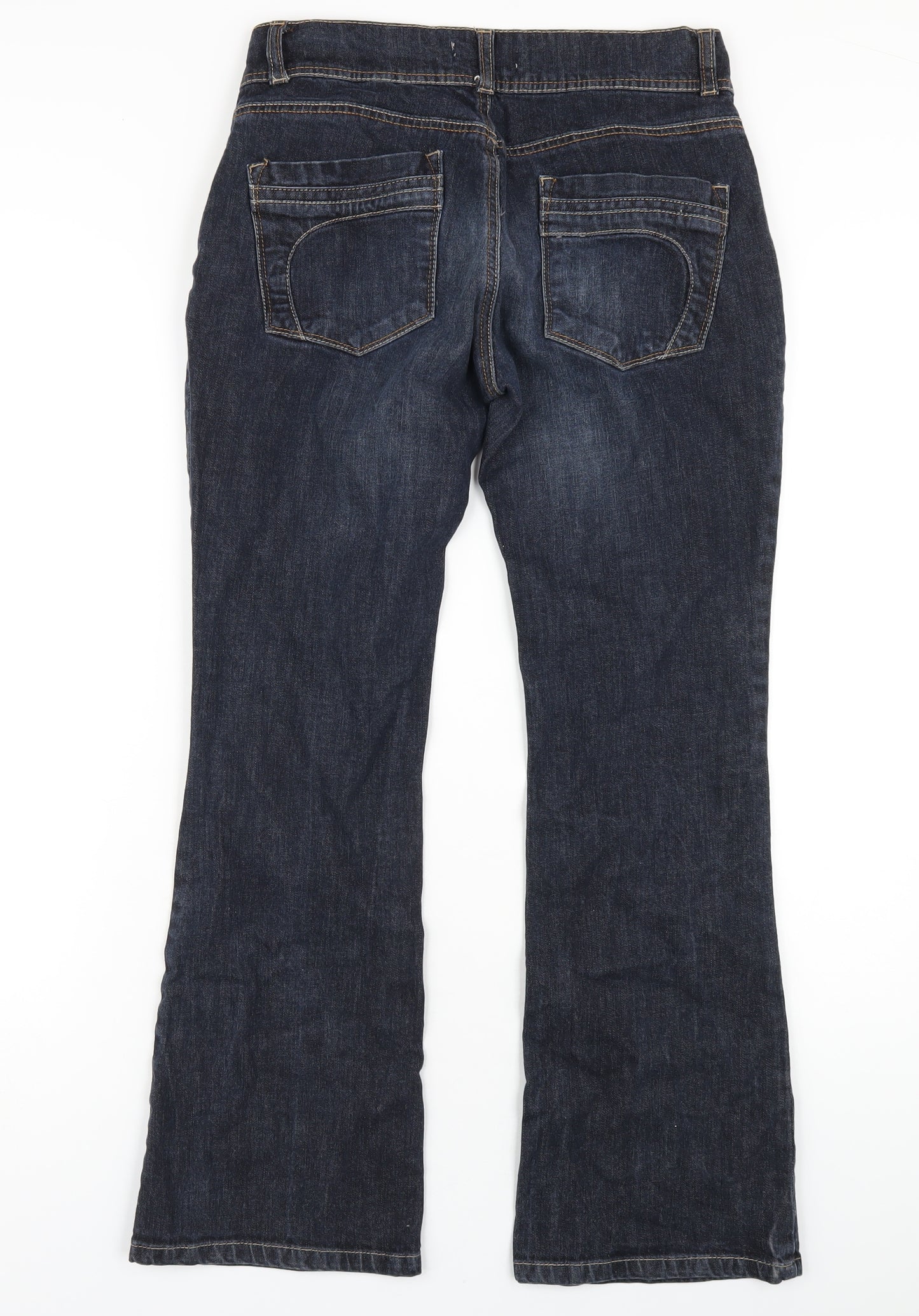 NEXT Womens Blue Cotton Bootcut Jeans Size 12 L20 in Regular Zip