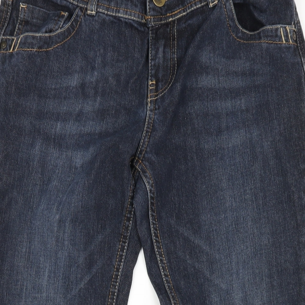 NEXT Womens Blue Cotton Bootcut Jeans Size 12 L20 in Regular Zip