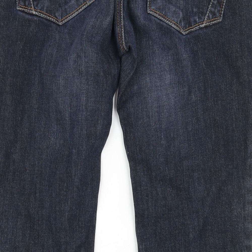 NEXT Womens Blue Cotton Bootcut Jeans Size 12 L20 in Regular Zip