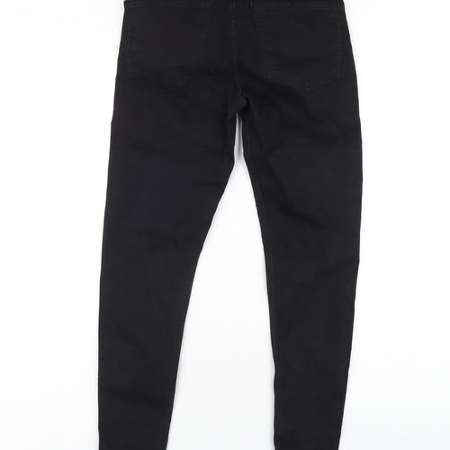 Topshop Womens Black Cotton Skinny Jeans Size 26 in L30 in Regular Zip