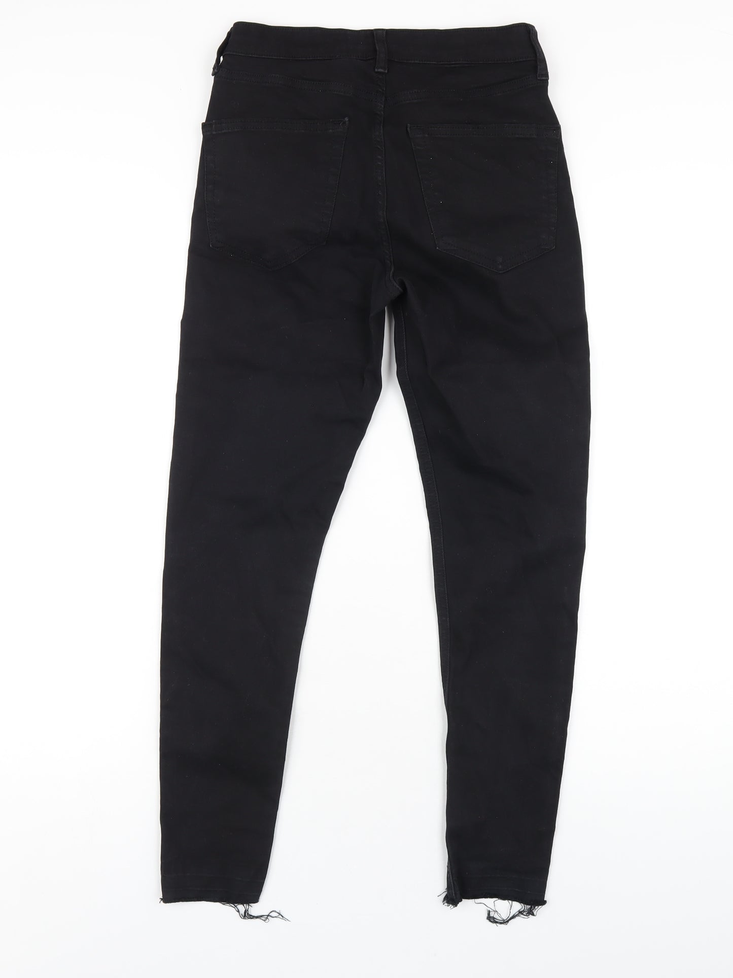 Topshop Womens Black Cotton Skinny Jeans Size 26 in L30 in Regular Zip