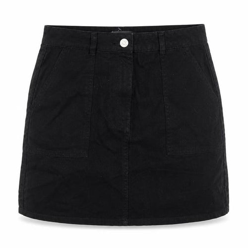 Papaya Womens Black Cotton A-Line Skirt Size 10 Zip