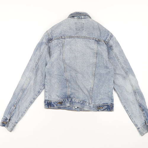 Denim & Co. Womens Blue Jacket Size 6 Button