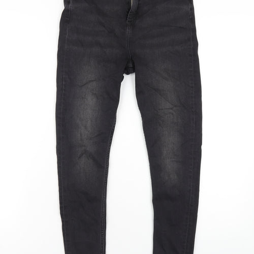 F&F Womens Black Cotton Skinny Jeans Size 10 L27 in Regular Zip