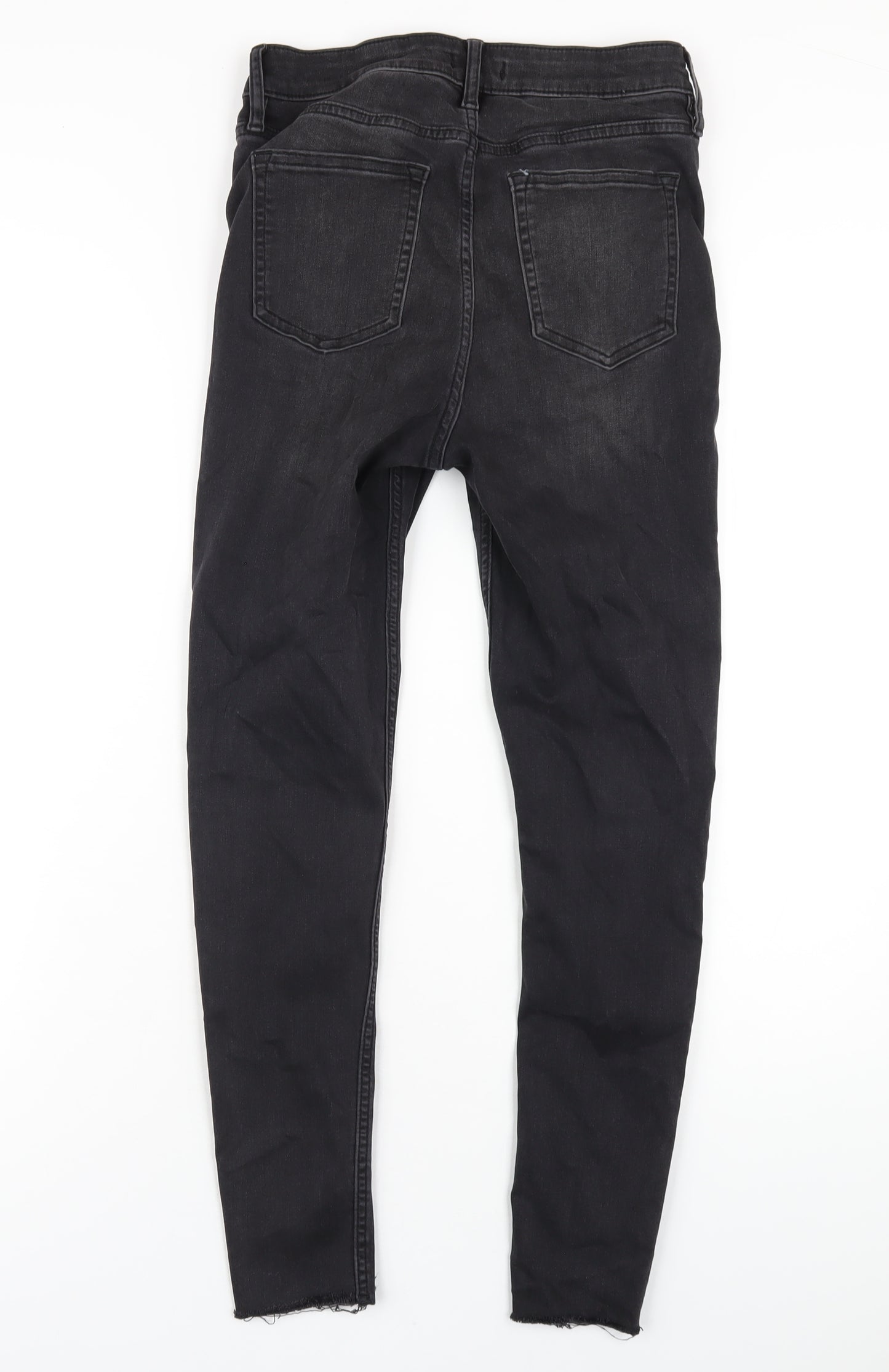 F&F Womens Black Cotton Skinny Jeans Size 10 L27 in Regular Zip