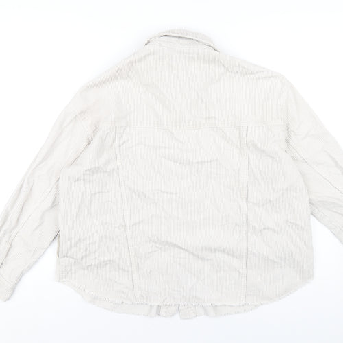 Zara Womens Ivory Cotton Basic Button-Up Size XS Collared
