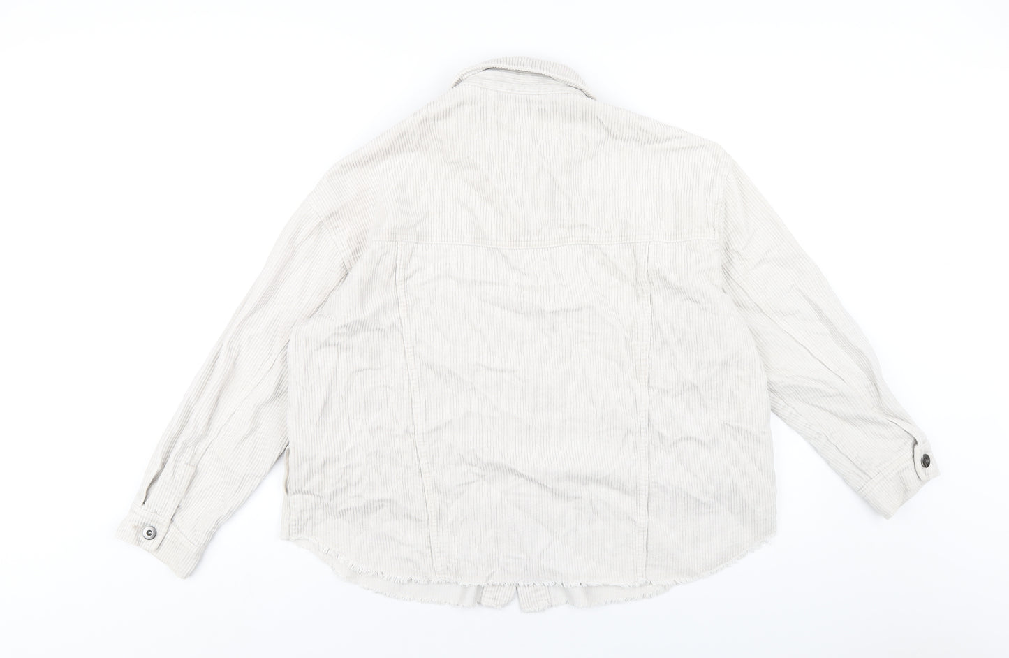 Zara Womens Ivory Cotton Basic Button-Up Size XS Collared