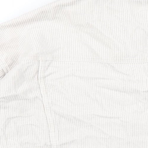 Zara Womens Ivory Cotton Basic Button-Up Size XS Collared