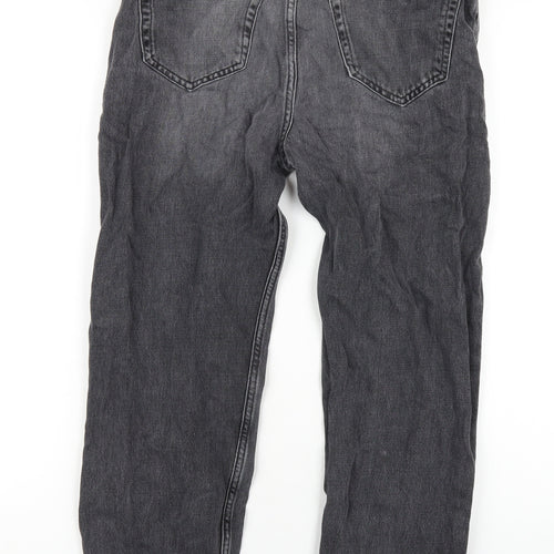 Topshop Womens Grey Cotton Straight Jeans Size 26 in L32 in Regular Button