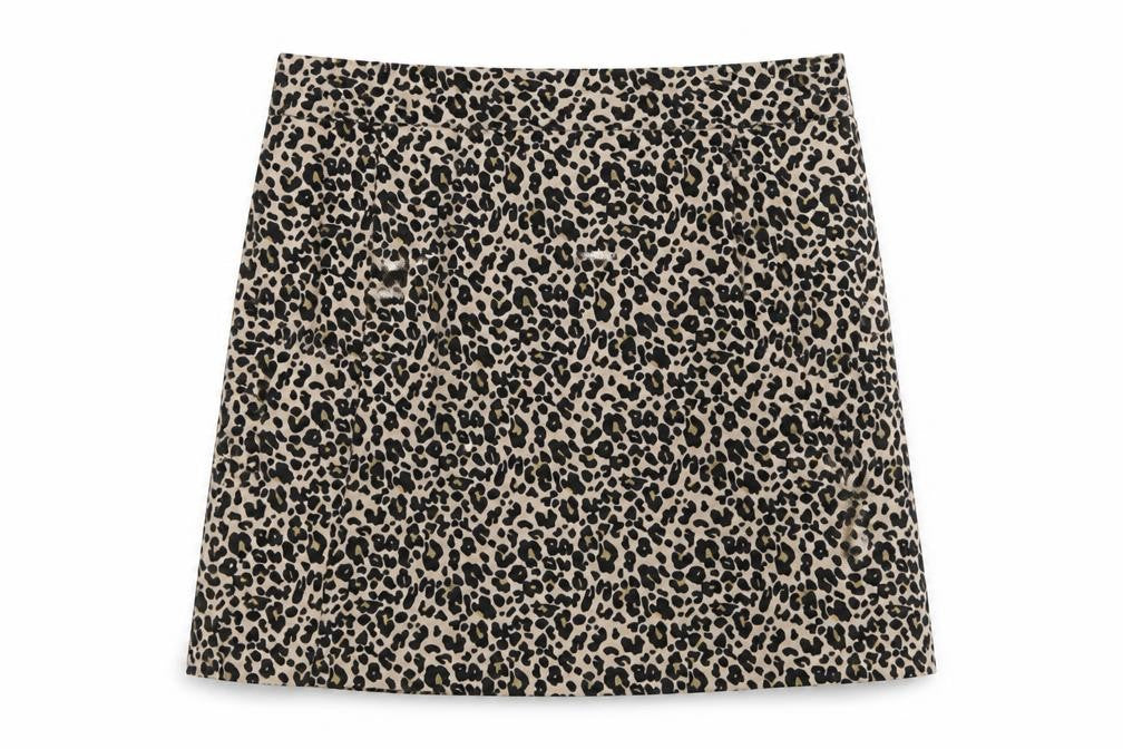 LOFT Womens Beige Animal Print Polyester A-Line Skirt Size 6 Zip - Leopard Print