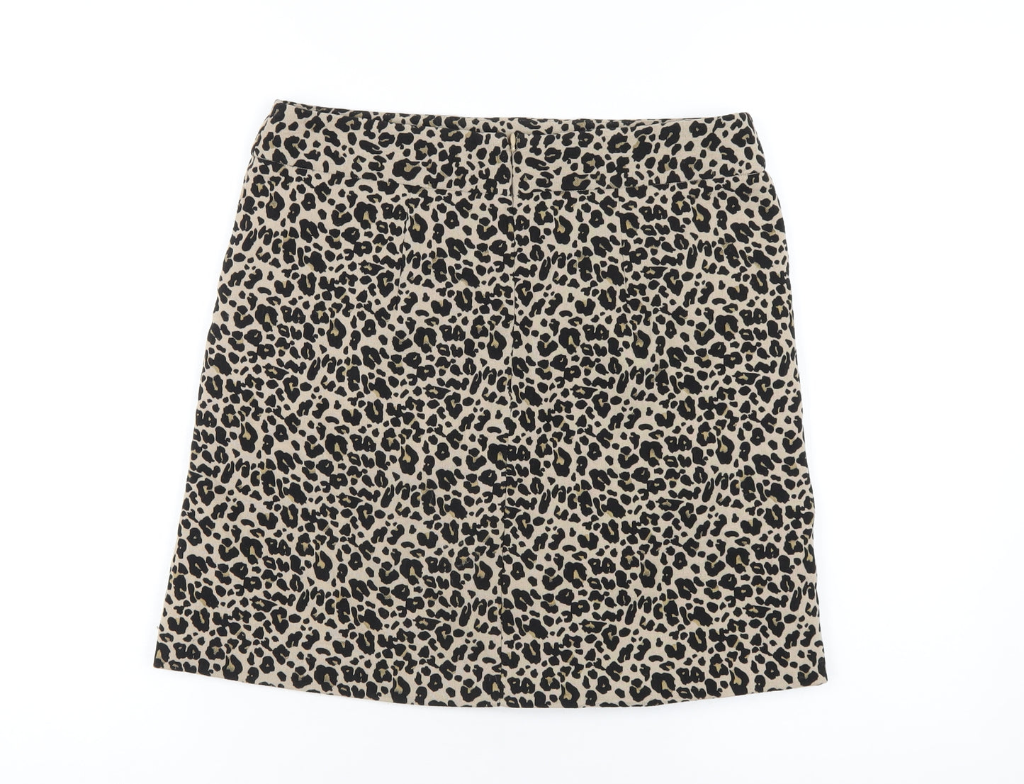 LOFT Womens Beige Animal Print Polyester A-Line Skirt Size 6 Zip - Leopard Print