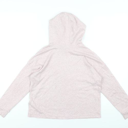 Marks and Spencer Girls Pink Vinyl Pullover Hoodie Size 10-11 Years Pullover