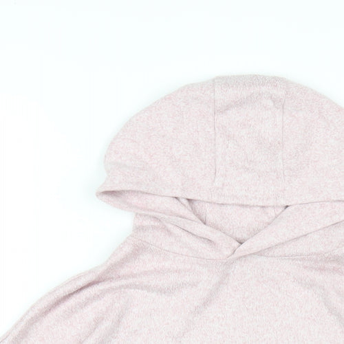 Marks and Spencer Girls Pink Vinyl Pullover Hoodie Size 10-11 Years Pullover