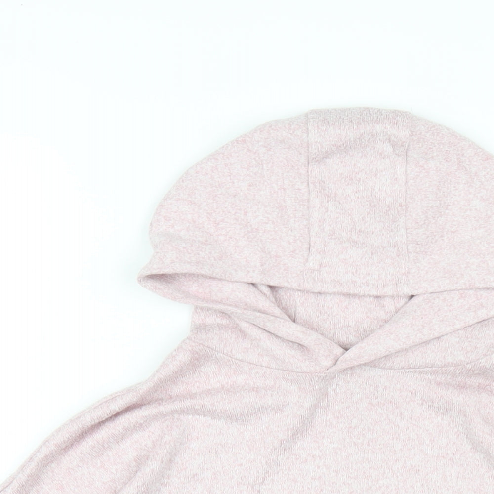 Marks and Spencer Girls Pink Vinyl Pullover Hoodie Size 10-11 Years Pullover