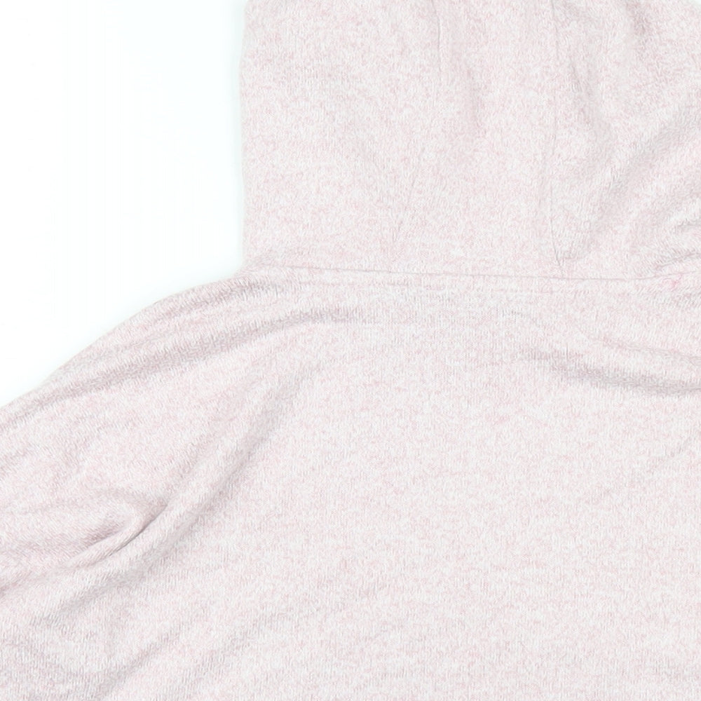 Marks and Spencer Girls Pink Vinyl Pullover Hoodie Size 10-11 Years Pullover