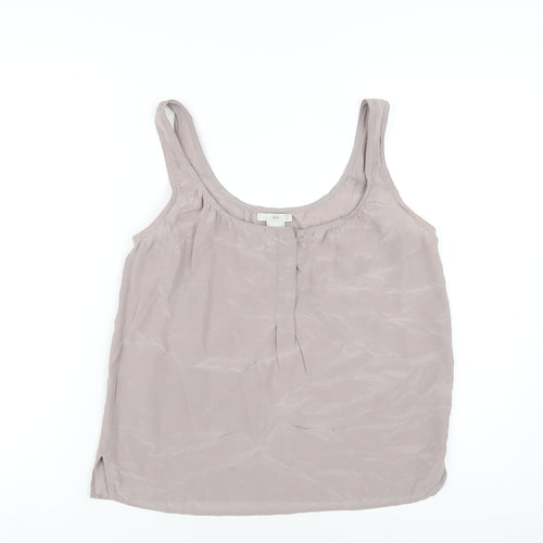 Gap Womens Grey Silk Basic Tank Size 6 Scoop Neck