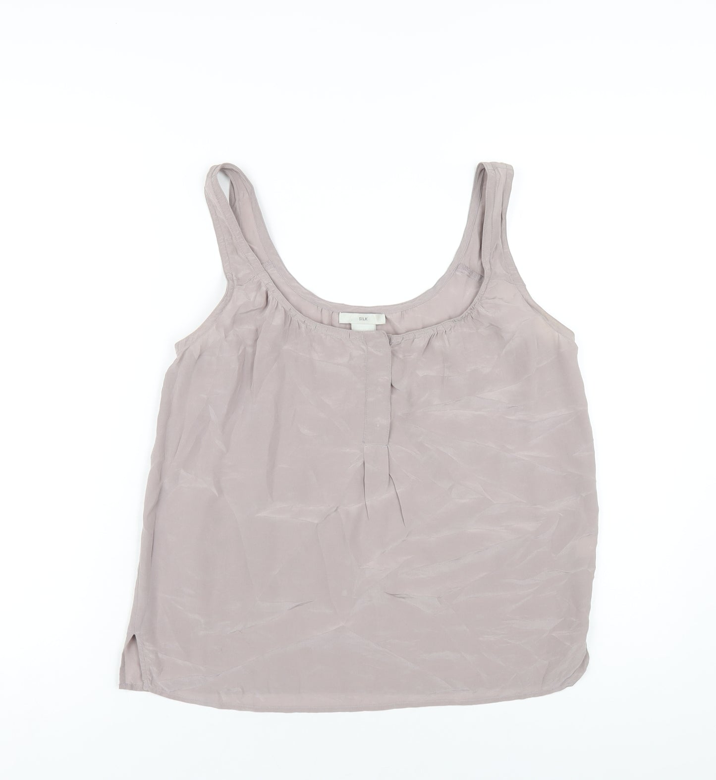 Gap Womens Grey Silk Basic Tank Size 6 Scoop Neck