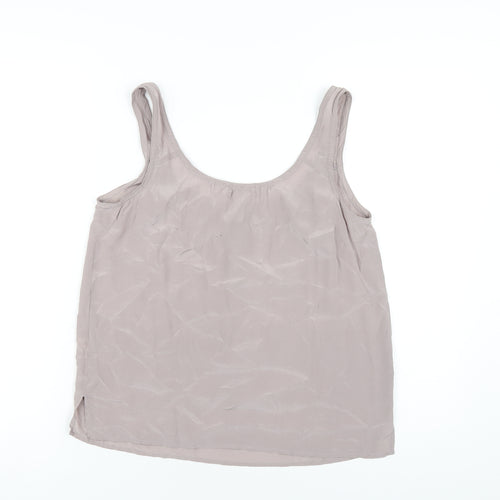 Gap Womens Grey Silk Basic Tank Size 6 Scoop Neck