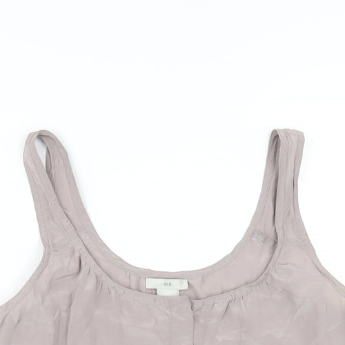Gap Womens Grey Silk Basic Tank Size 6 Scoop Neck