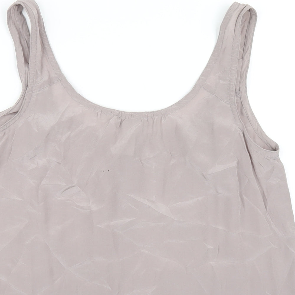 Gap Womens Grey Silk Basic Tank Size 6 Scoop Neck