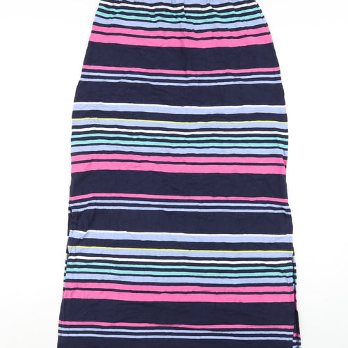 Crew Clothing Womens Multicoloured Striped Viscose Maxi Skirt Size 10