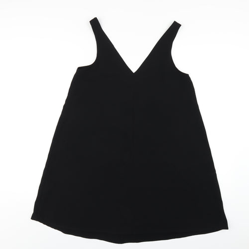 Zara Womens Black Polyester Tank Dress Size S V-Neck Pullover