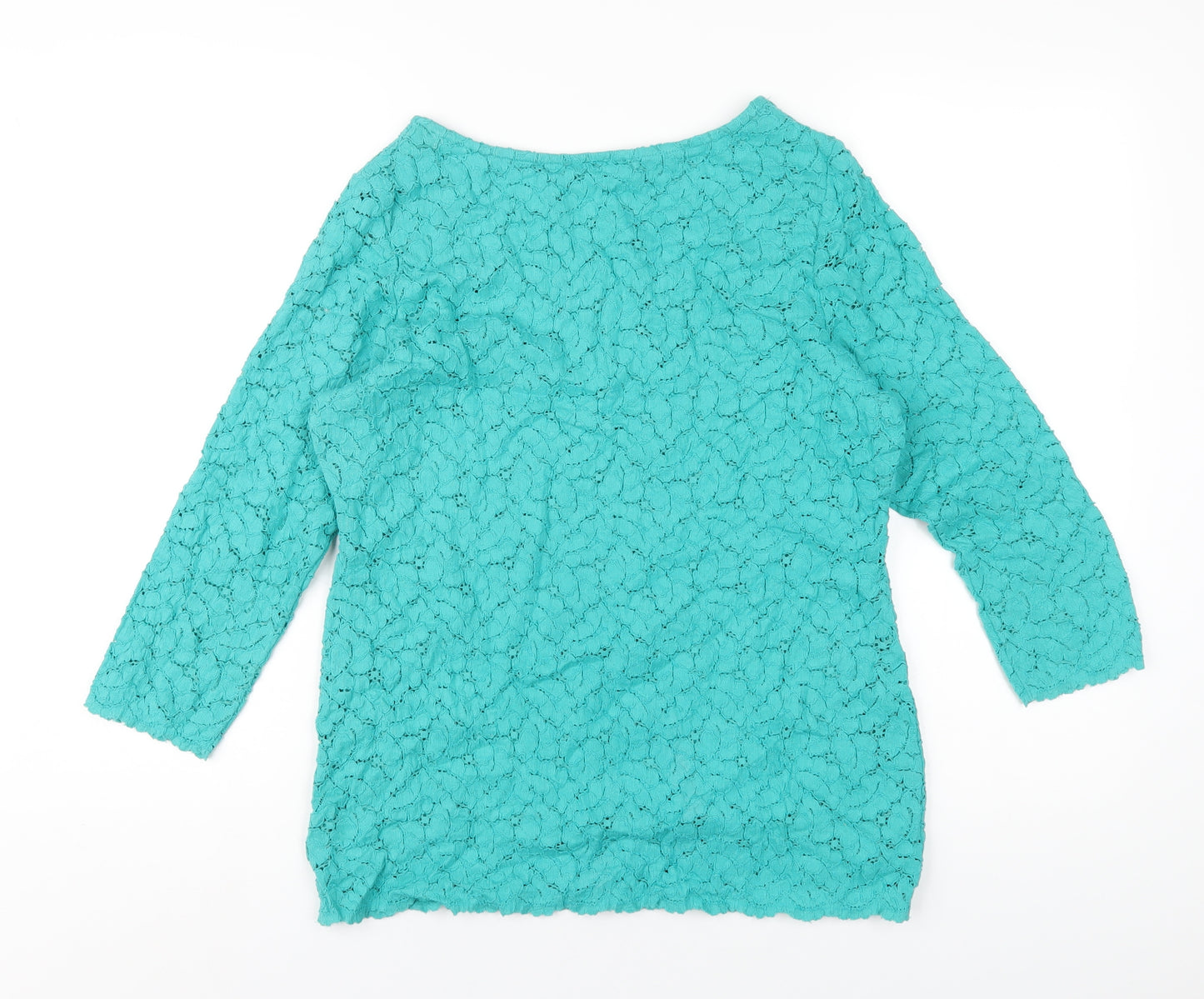 Per Una Womens Green Cotton Basic T-Shirt Size 18 Round Neck