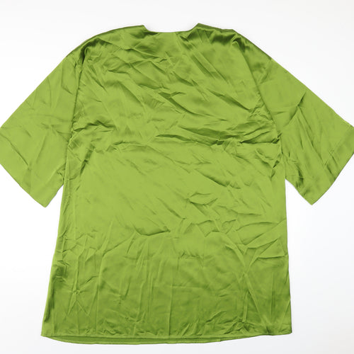 Never Fully Dressed Womens Green Polyethylene A-Line Size 6 V-Neck Pullover