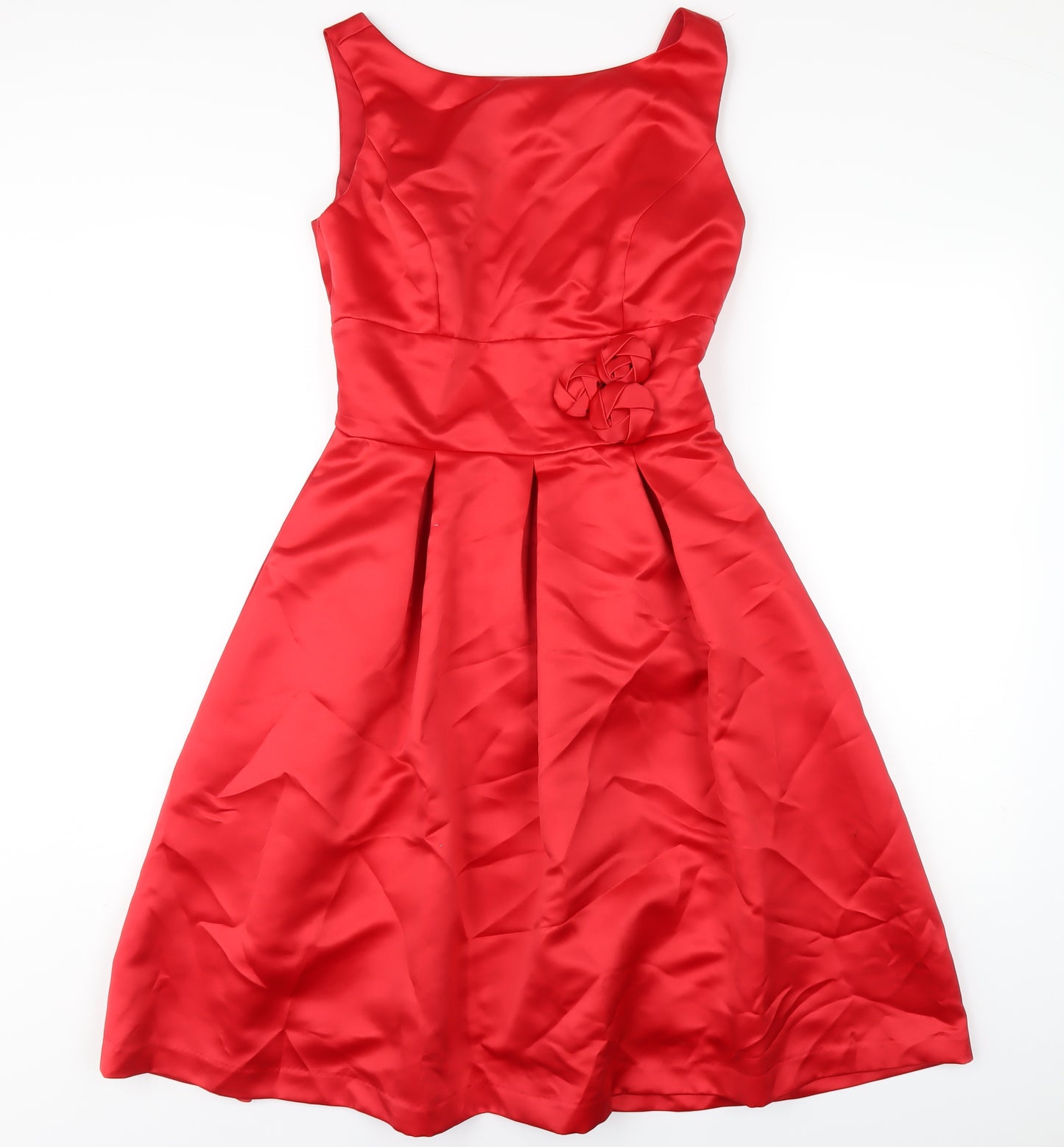 Vivian Diamond Womens Red Polyester A-Line Size 6 Scoop Neck Zip