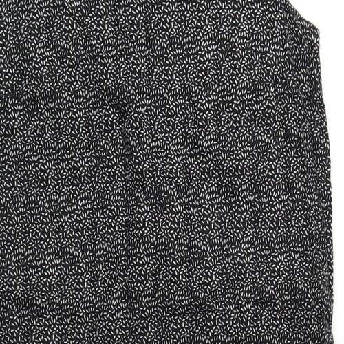 NEXT Womens Black Geometric Linen Tank Dress Size 10 Scoop Neck Pullover